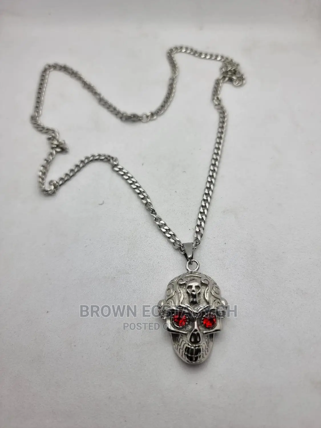 Red Eyed Skull Necklace