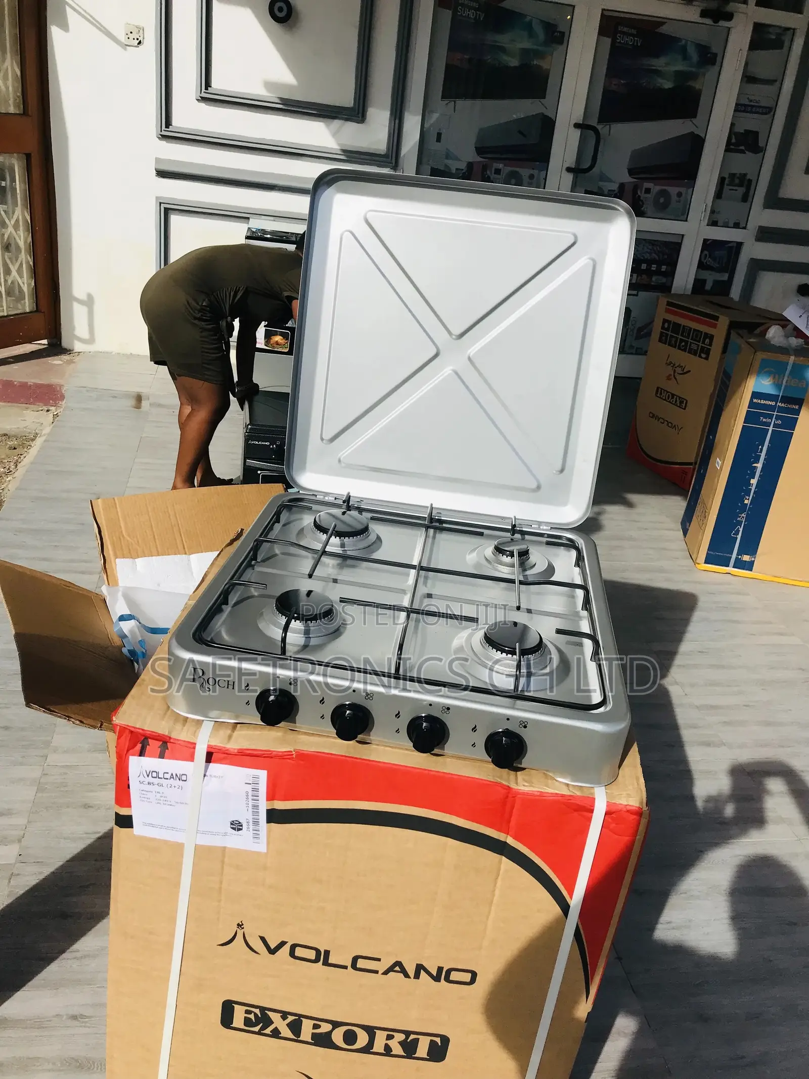 Volcano Tabletop 4BURNER Gas Stove Metallic Gray