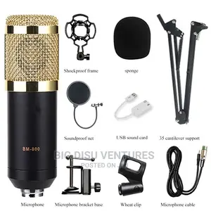 Studio Microphone With V8 Soundcard (BM800)