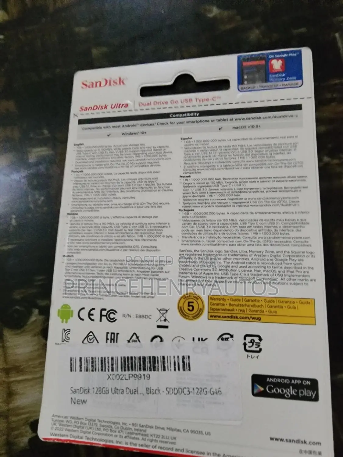 Sandisk 128GB Ultra Dual Drive Go USB Type-C SDDDC3-128G-G46