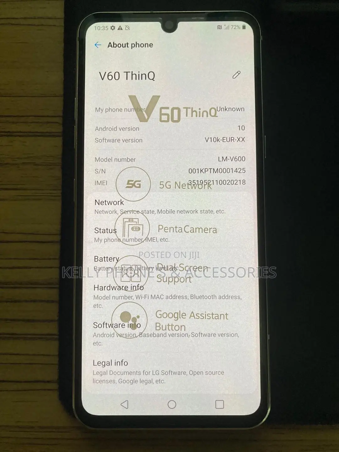 New LG V60 ThinQ 128 GB Black