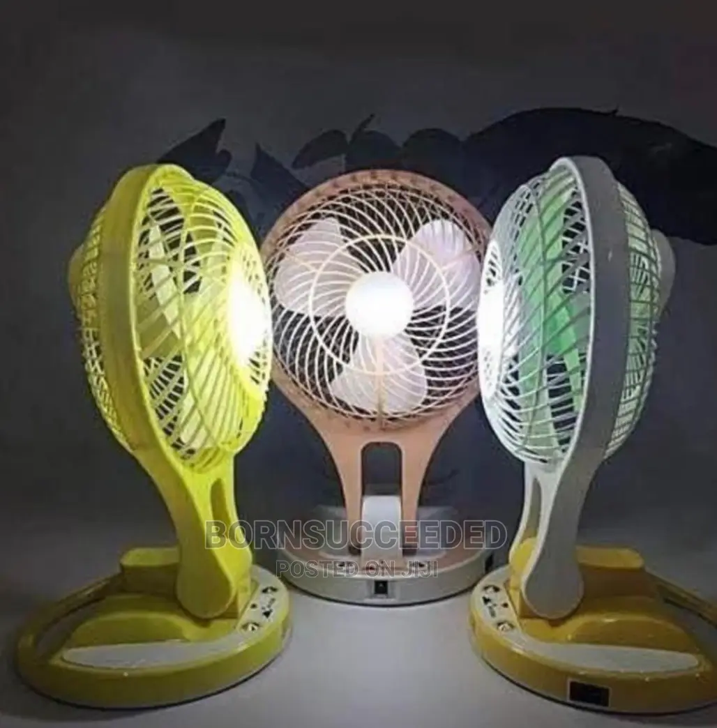 Rechargeable Mini Table Fan With Led Light