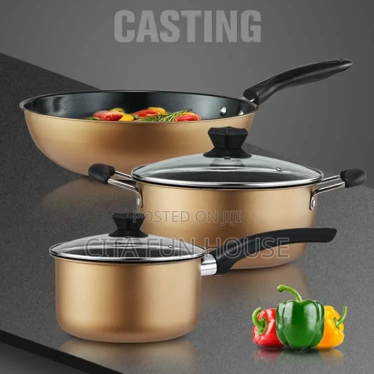 3pcs Non Stick Stainless Steel Cookware