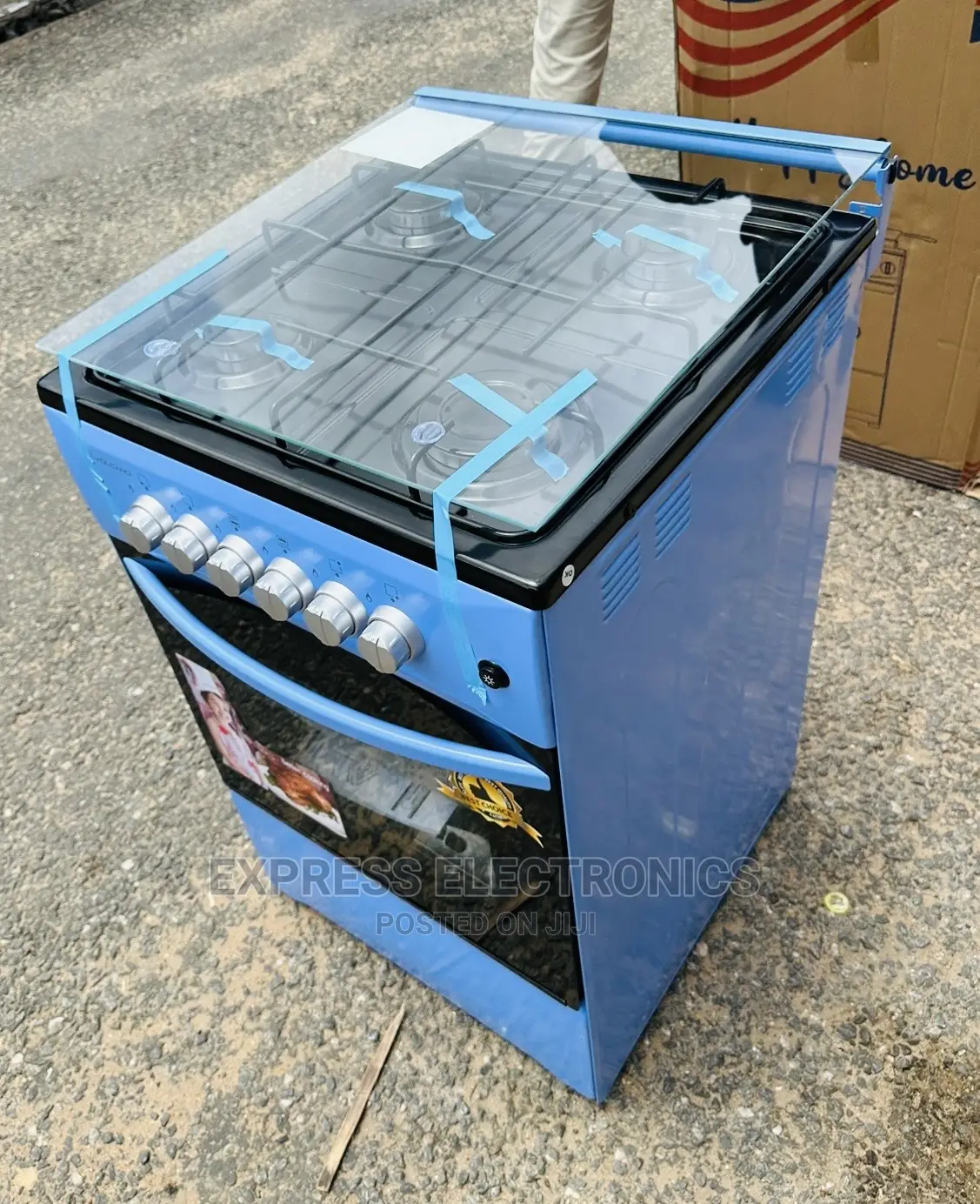 Blue Gas Cooker Stove 4burner 50/50 Oven Inbuilt Lamp