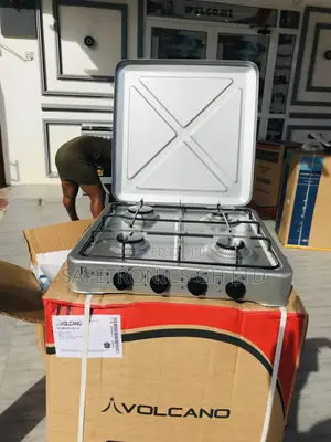 4 Gas Cooker Stove Metallic Gray Volcano 