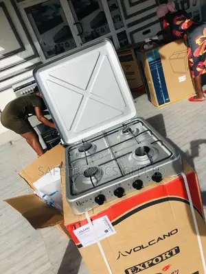 Tabletop 4 Gas Burner Metallic Gray Volcano Stove 