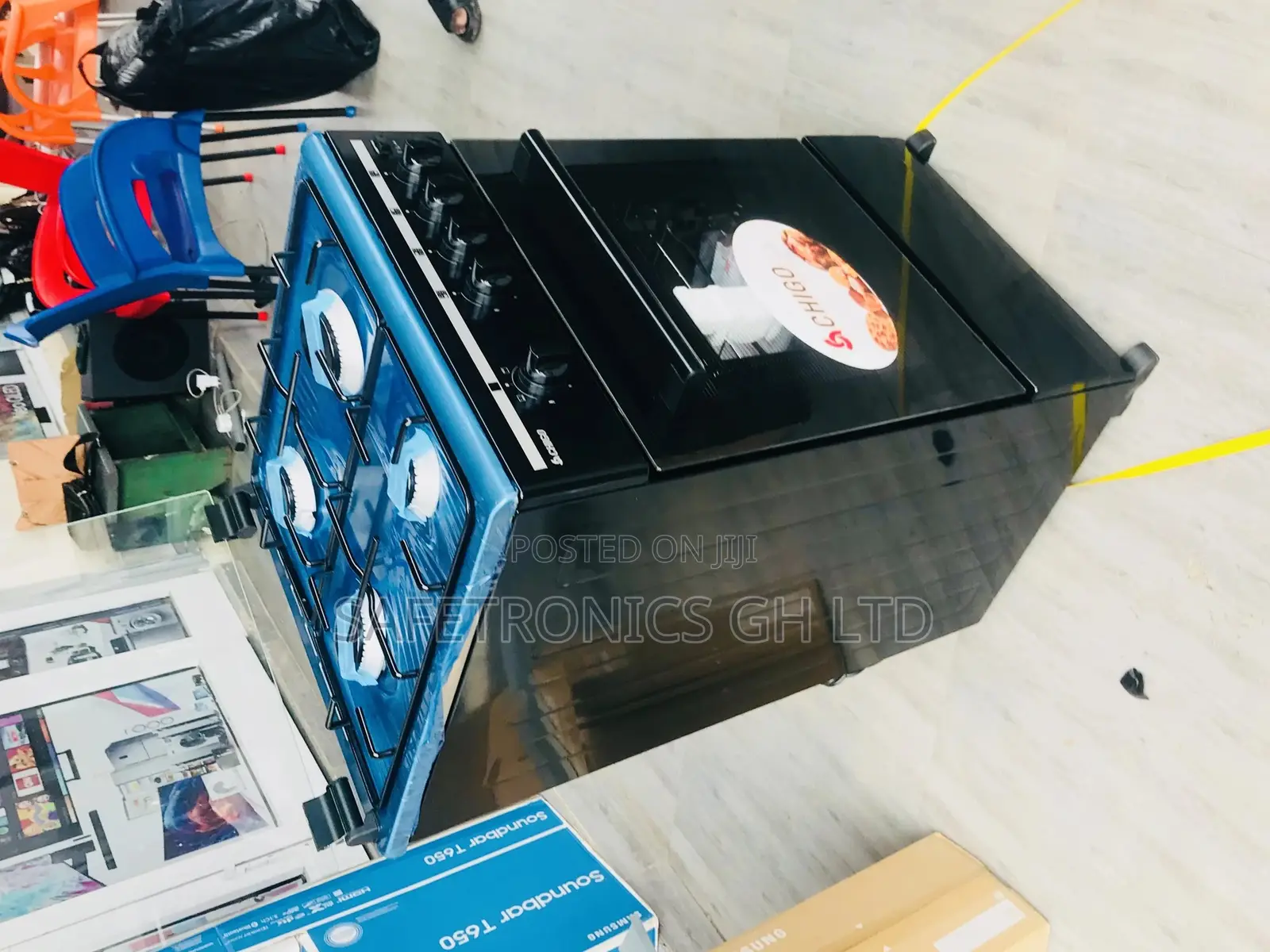 Lamp Glass Door 4 Gas Burner Oven With Grill Chigo 50x50 