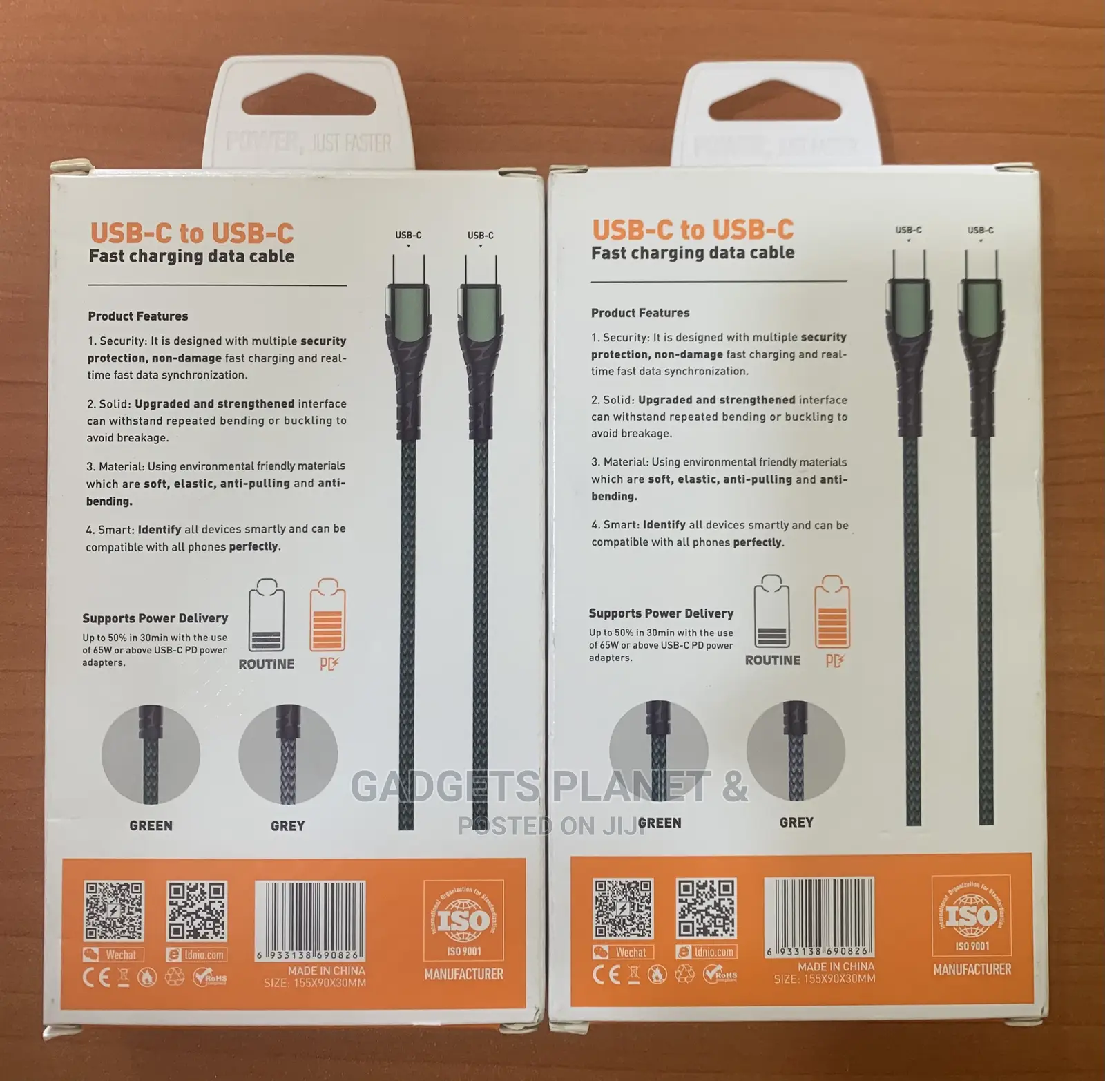 LDNIO 65W Fast Charging Sync Data Cable 1M USB-C to C