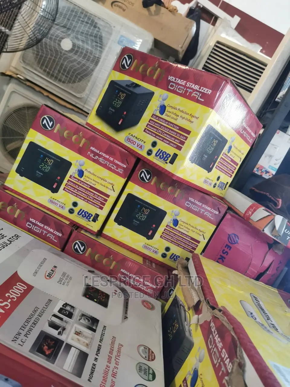 Perfect New Neon Digital Voltage Stabilizer 1500 Watt