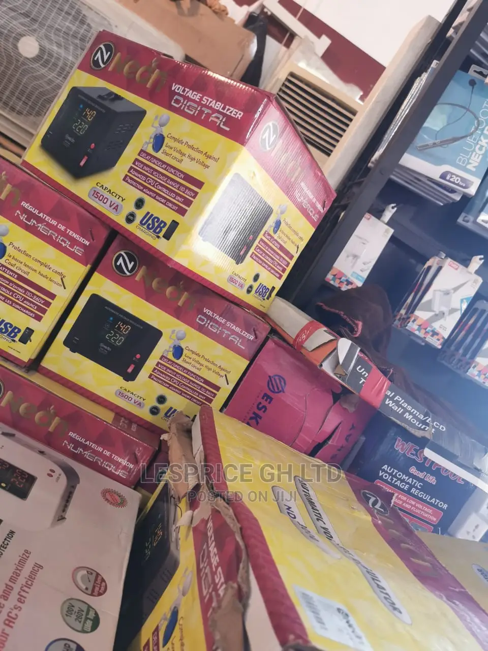 Awesome Neon Digital Voltage Stabilizer 1500 Watt