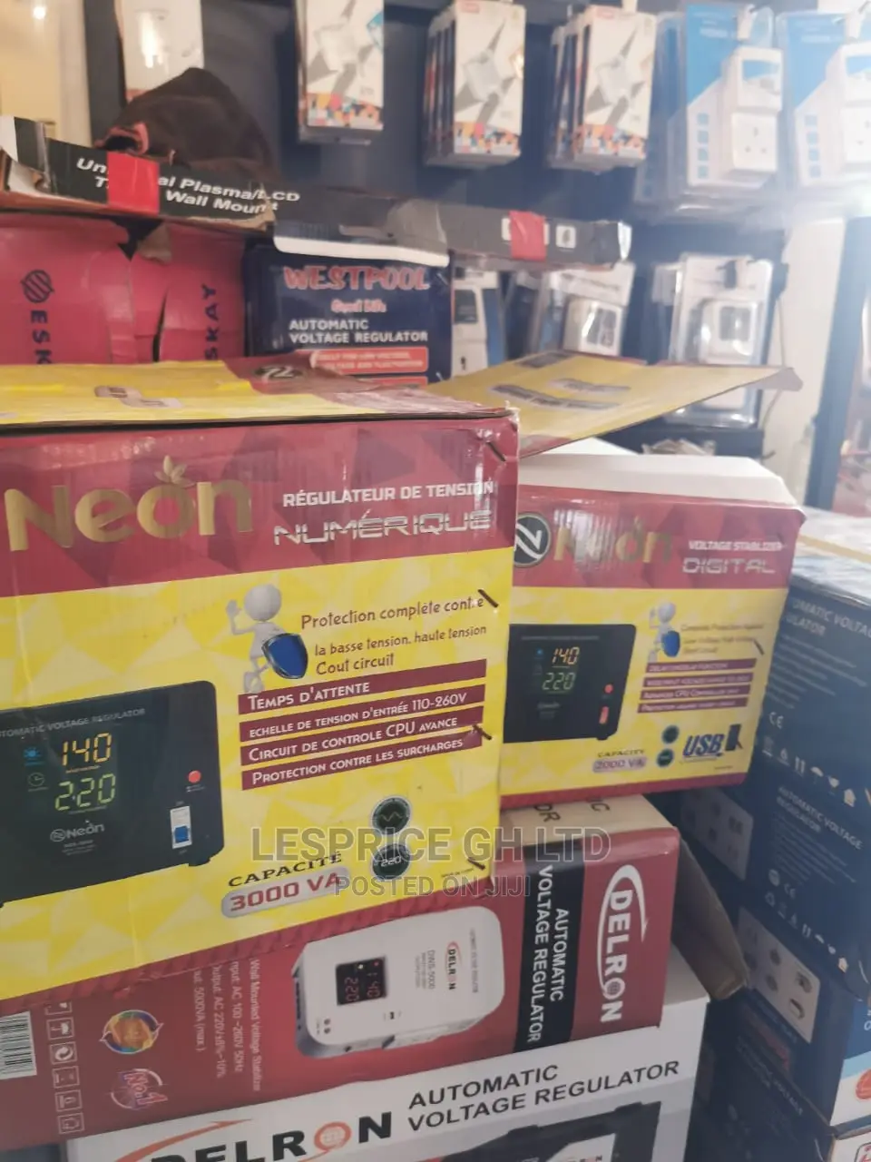 Stylish Neon Digital Voltage Stabilizer 1500 Watts