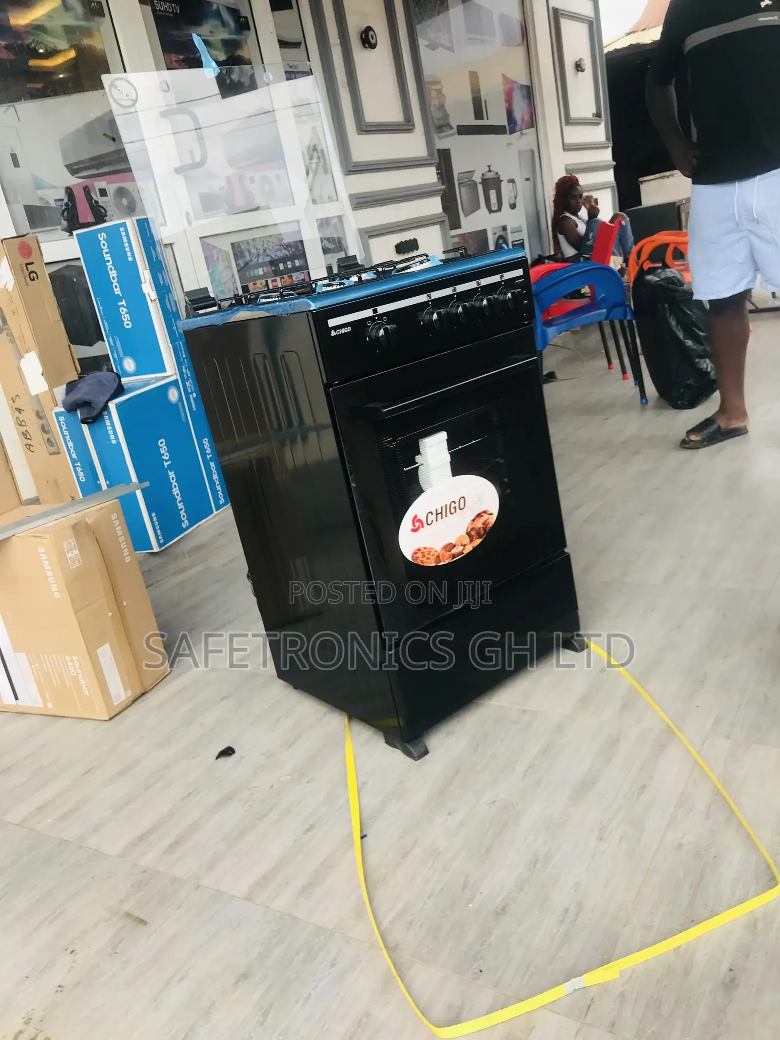 New Glass Lid Chigo 50x50 4 Burner Gas Oven With Grill 