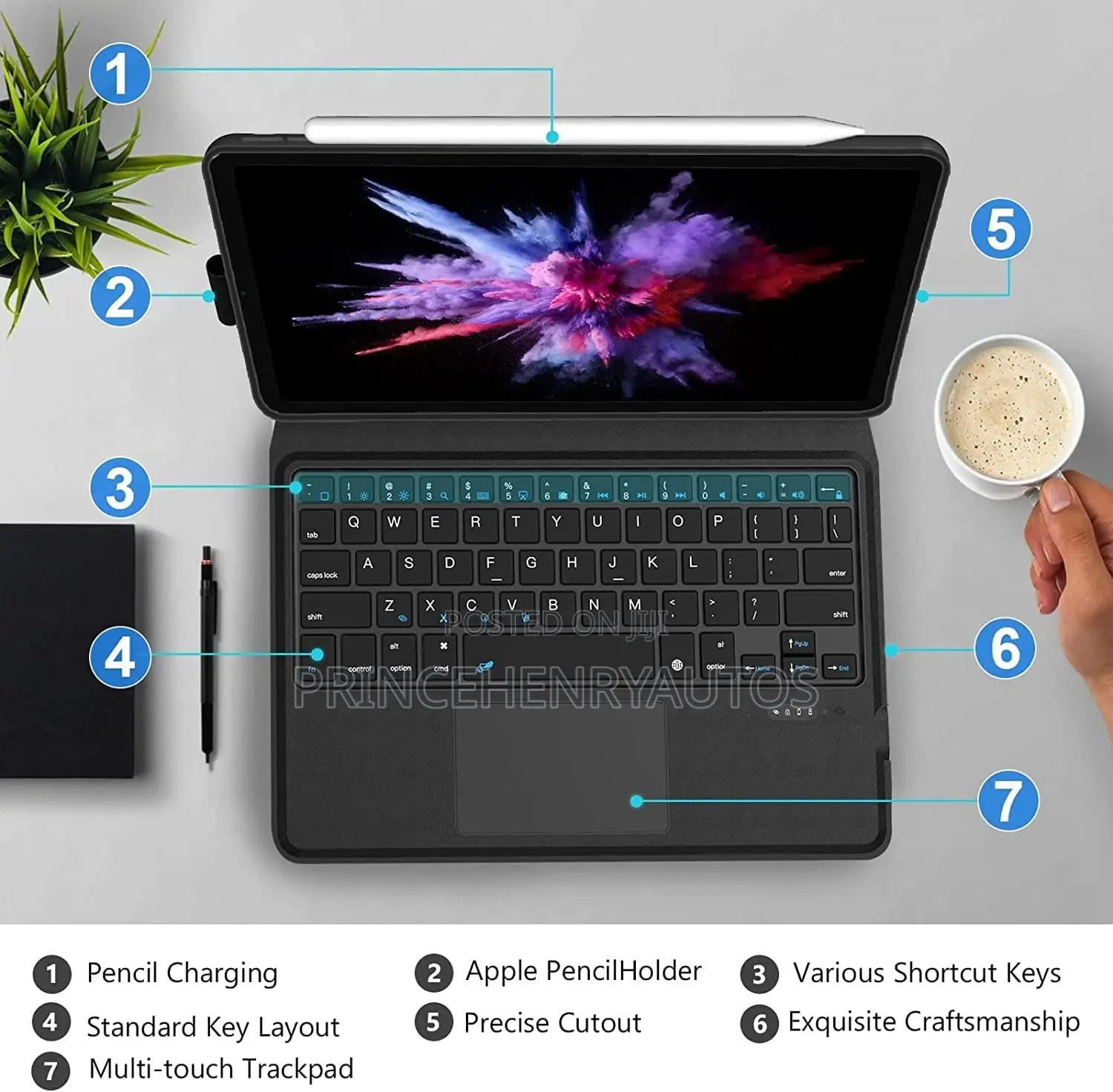 BJCGFVH6 Practical iPad Keyboard +TRACKPAD for iPad 10.9/11