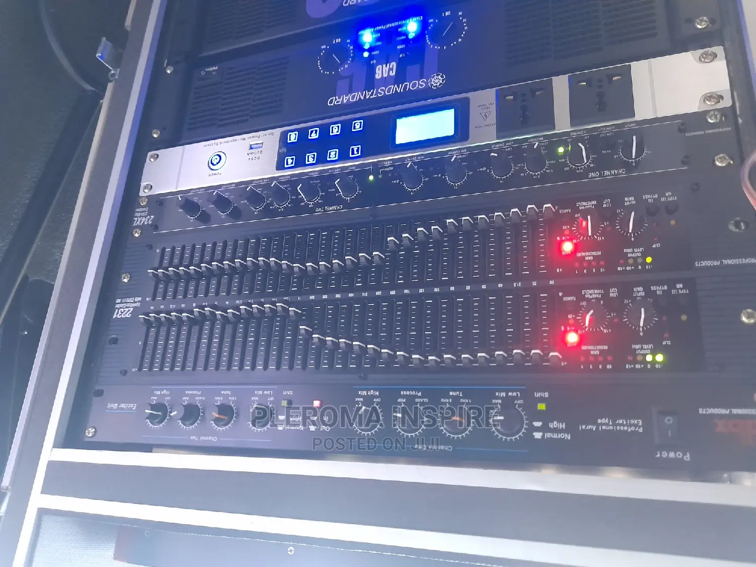 Sound Speakers Set in Rack for Sale