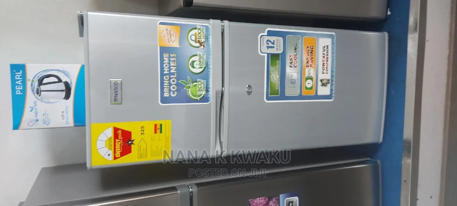 New Silver Nasco Nasf2-14 Double Door Fridge