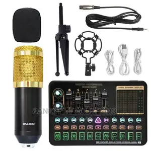 V8 Sound Card and Condenser Microphone Set