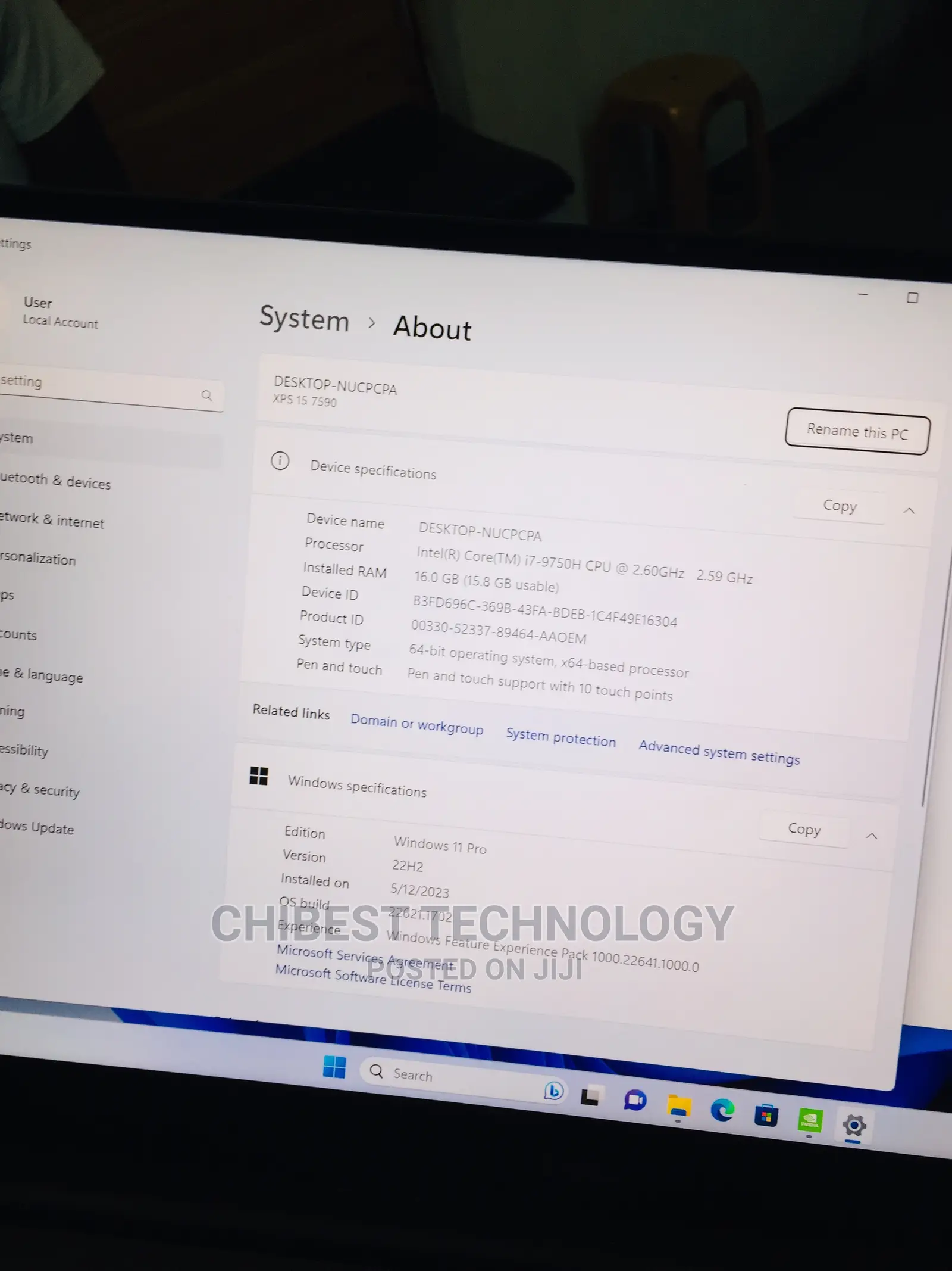 Laptop Dell XPS 15 16GB Intel Core I7 SSD 512GB