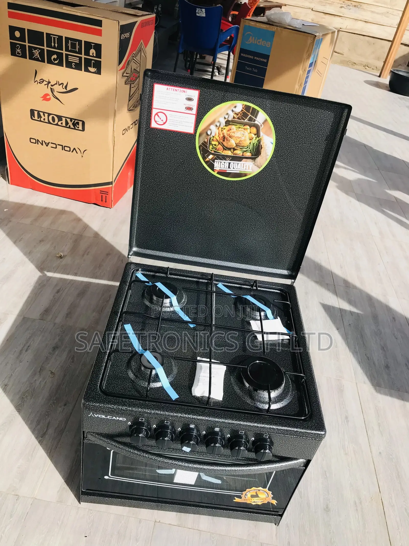 Mini 50x50 Affordable 4 Gas Burner Volcano Oven Grill 