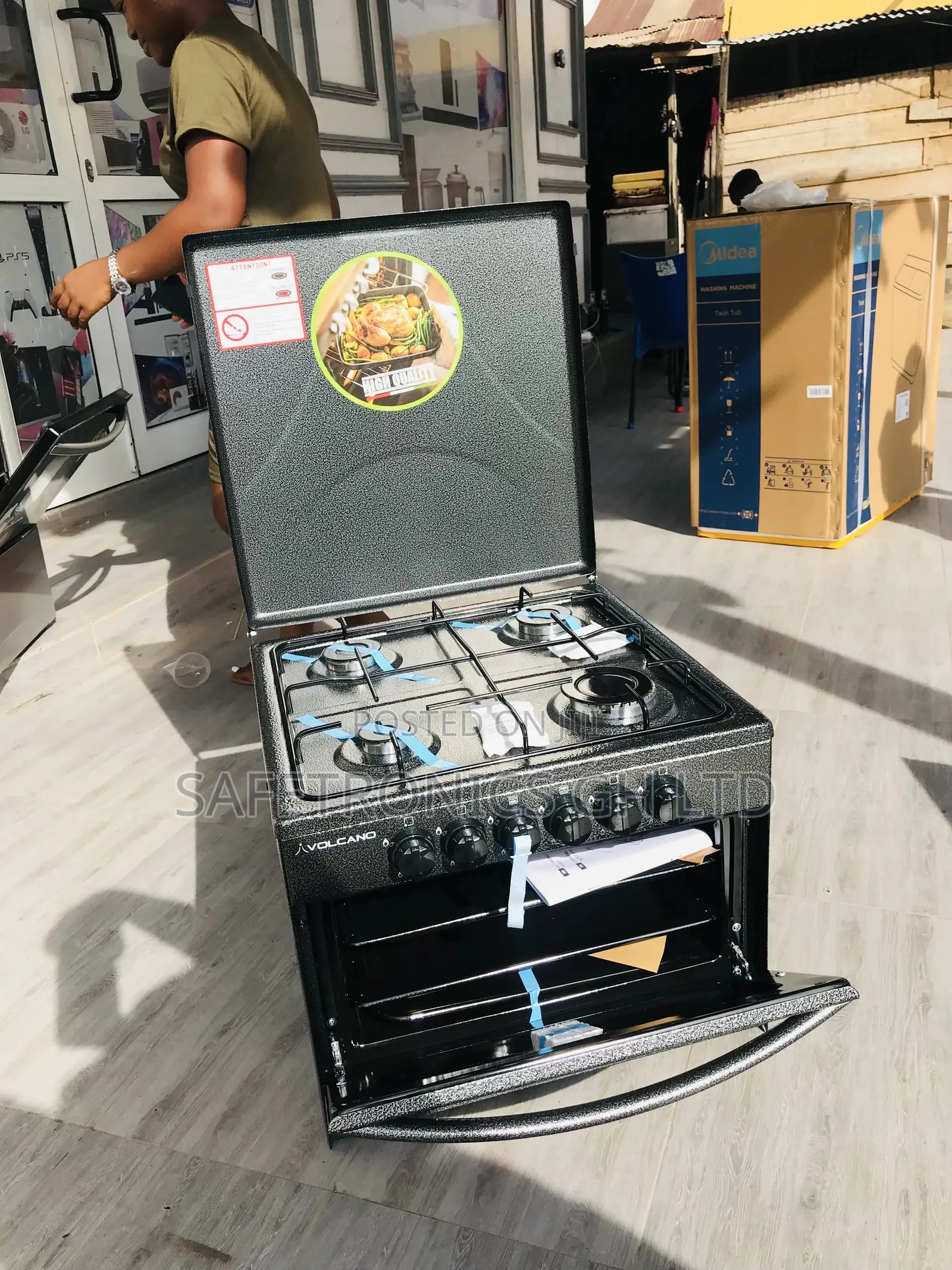 Grab Your Mini Volcano Grill Oven 4 Gas Burner 50x50