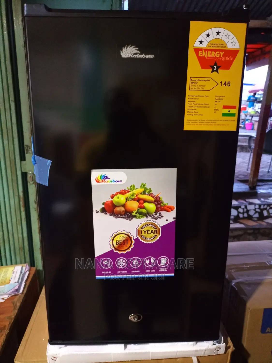 Rainbow 89litres Table Top Refrigerator Black