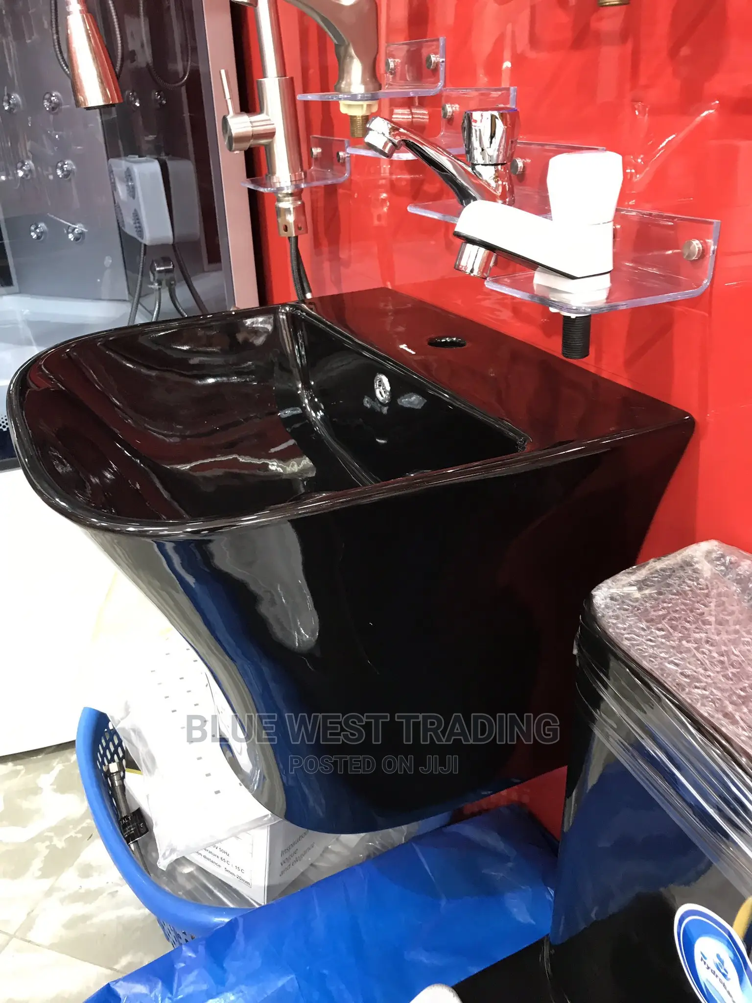 Wall Hung Basin - Black and Gold Basin