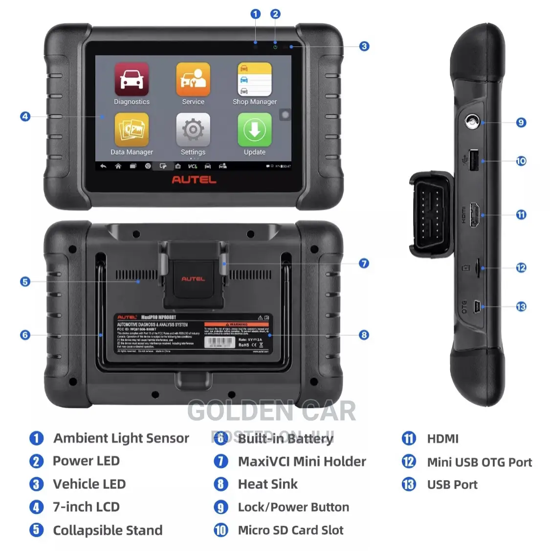 Autel Maxicom Mk808bt Pro Car Diagnostic Scanner