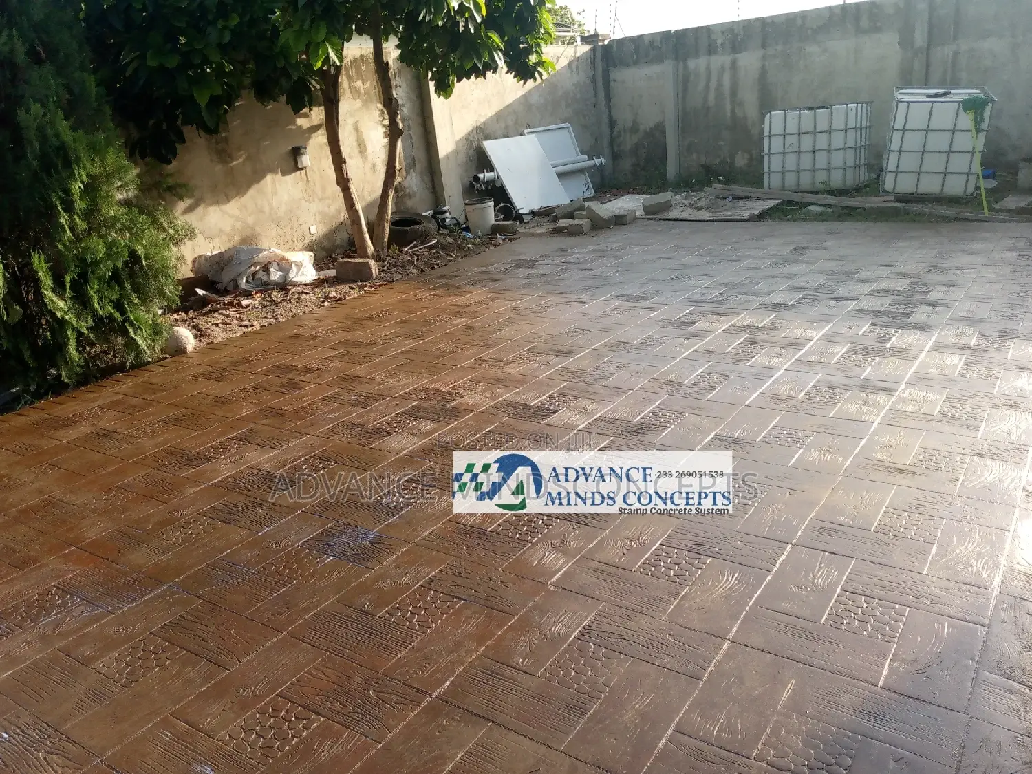 Wood Square (Concrete Stamp)