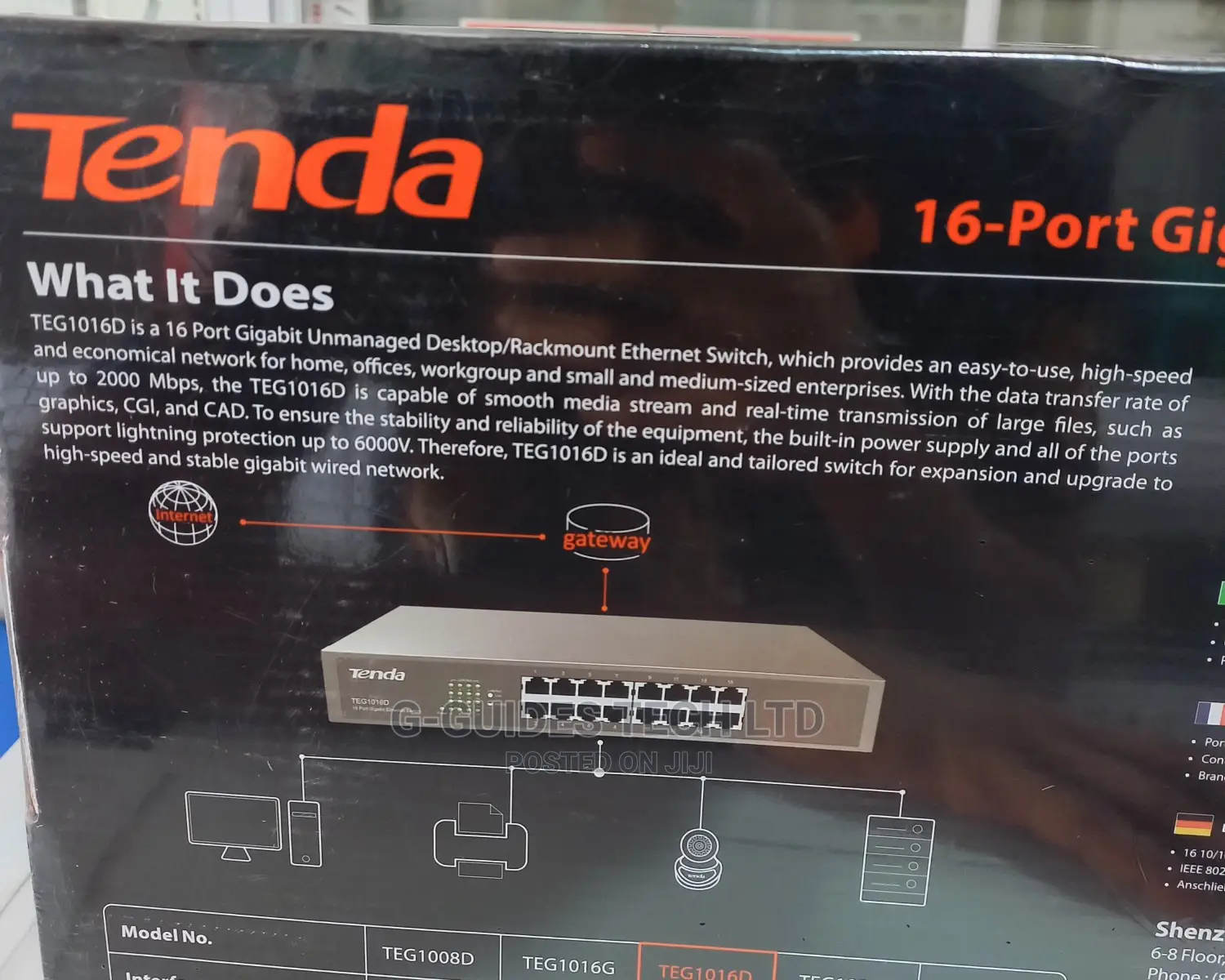 Tenda 16port Gigabit Switch, 16-Port Gigabit Switch