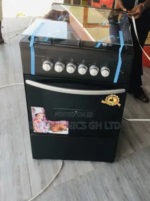 Gas Cooker Black Volcano 4 Burner Oven Grill 50x59