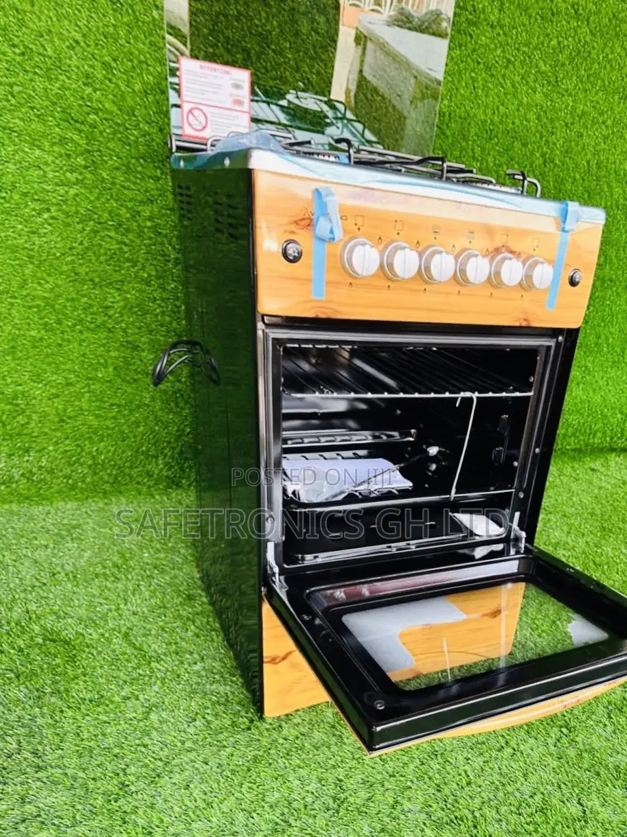 Fast Gas Cooker Oven Grill 50x50 4 Burner Wooden Light 