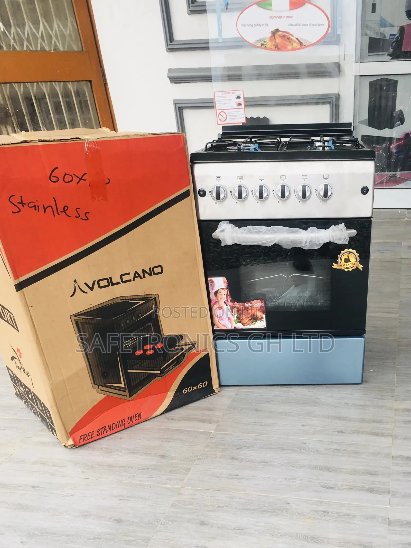 Brand New Neat 60x60 4 Gas Volcano Burner New Line 