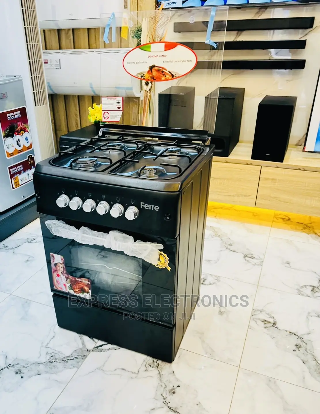 Black Painting Body Finish Smart 4burner 60/60 Oven Grill