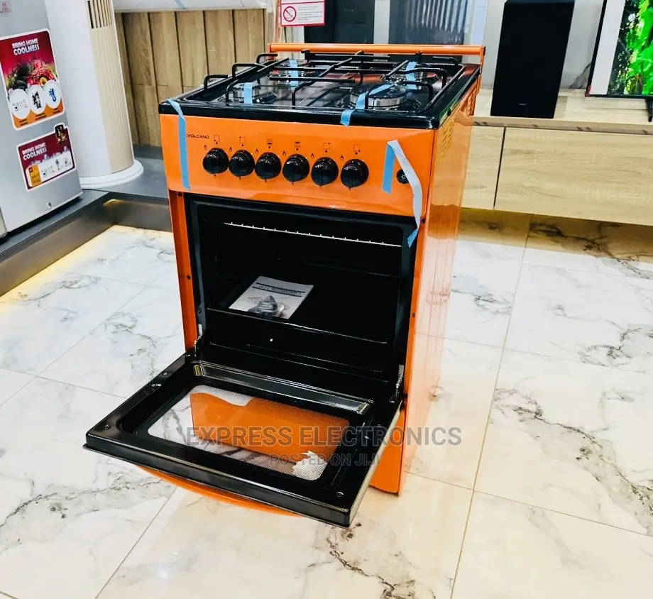High Quality Orange Color Gas Cooker 50/50 4burner Oven