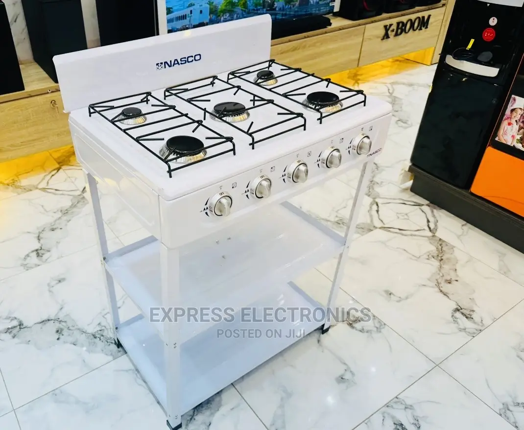 White Painting Body Finish Nasco Gas Cooker 5burner Stand