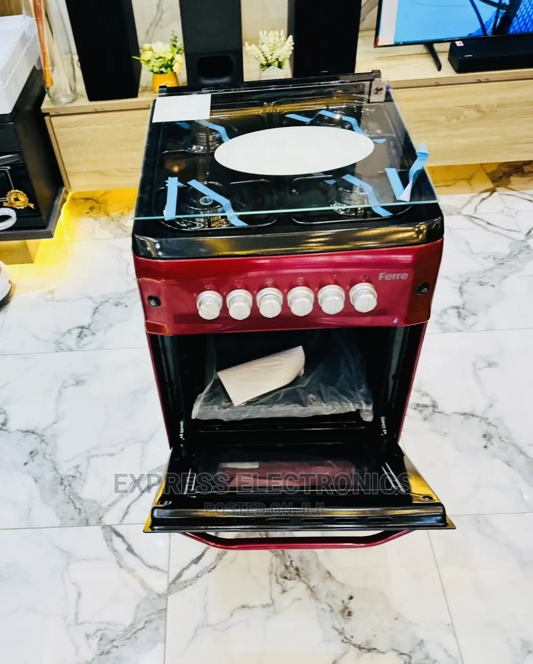 Perfect Red 50/55 Gas Cooker Oven Grill With Two Tray 4b