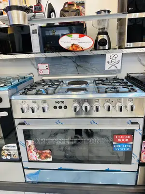High Quality Sleek Sliver Ferre 4+2 Stove Rotisserie