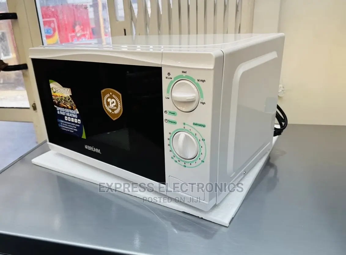 High Quality Sleek White Bruhm Microwave Oven Table Top