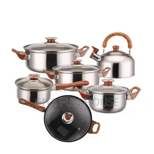 12pcs Stainless Steel + Kettle Cookware Set