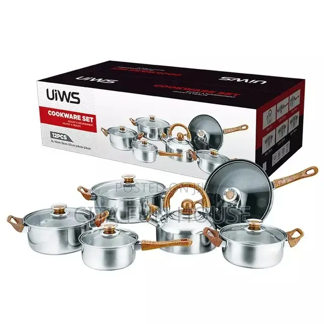 12pcs Stainless Steel + Kettle Cookware Set