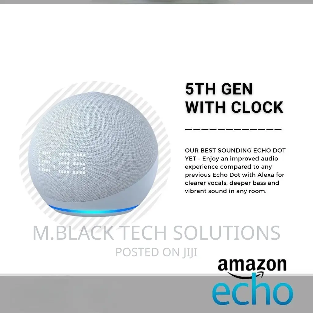 Echo Dot (5th Gen) With Clock | Smartspeaker With Alexa