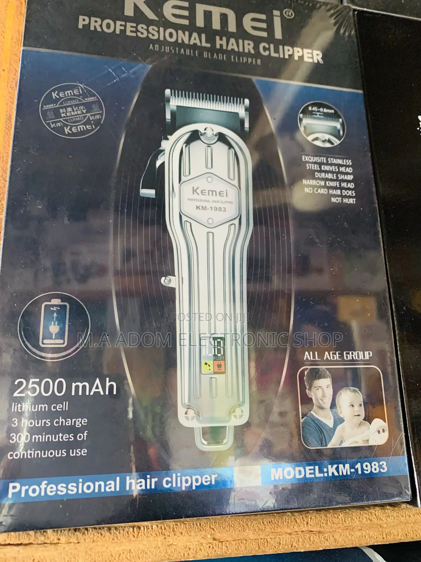 Cordless Kemei Professional Hair Trimmer With 2500 Mah