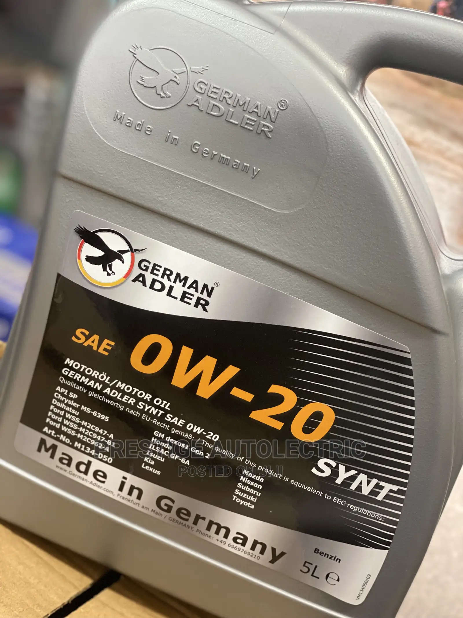 German Adler 0w20 Fully Synthetic Engine Oil