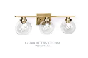 VALDIVIAN 3-Light Vaniity W/ Clear Glass Globe Shades, Brass