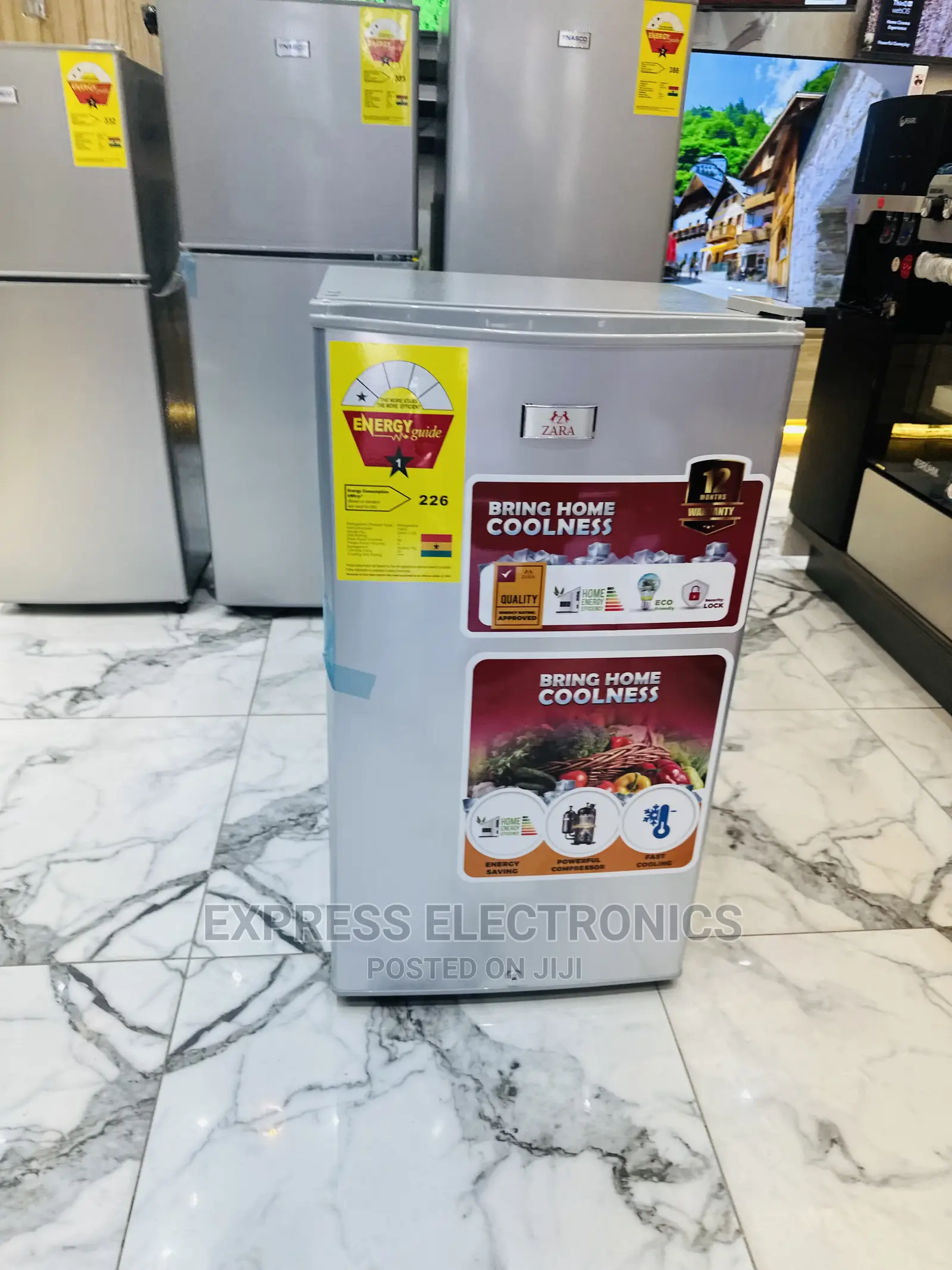 Fast Cooling Zara Table Top Fridge Single Door Grey Dark