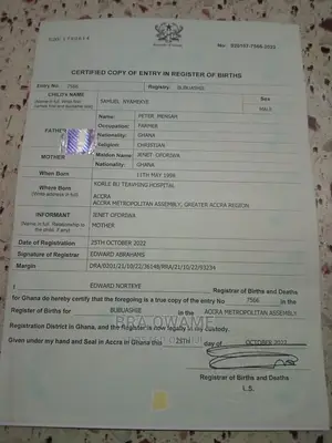 Birth Certificate Registration