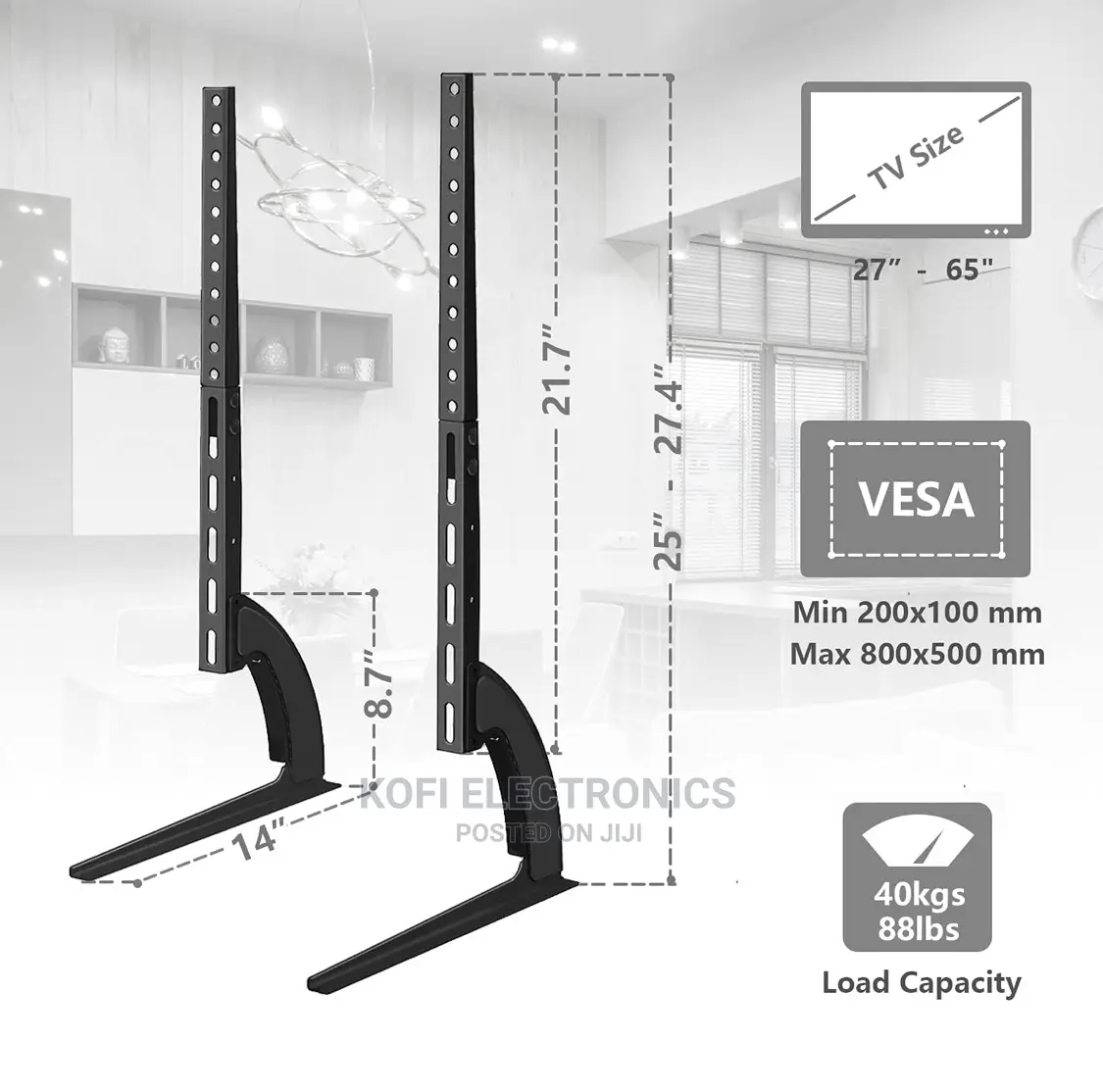 LED New Universal TV Stand Mount Tabletop Pedestal Mount