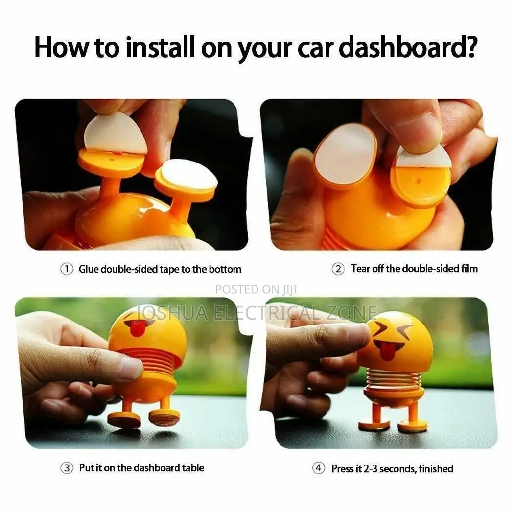 Emoji Dolls Toy Car Dashboard Home Decor Smiling Face