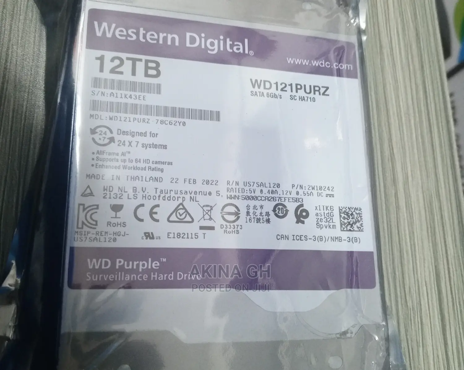 Western Digital Wd 12tb HDD Surveillance