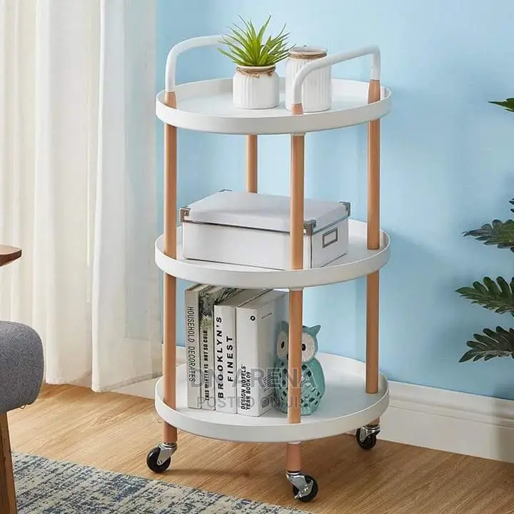 3 Tier Round Multifunctional Trolley Table
