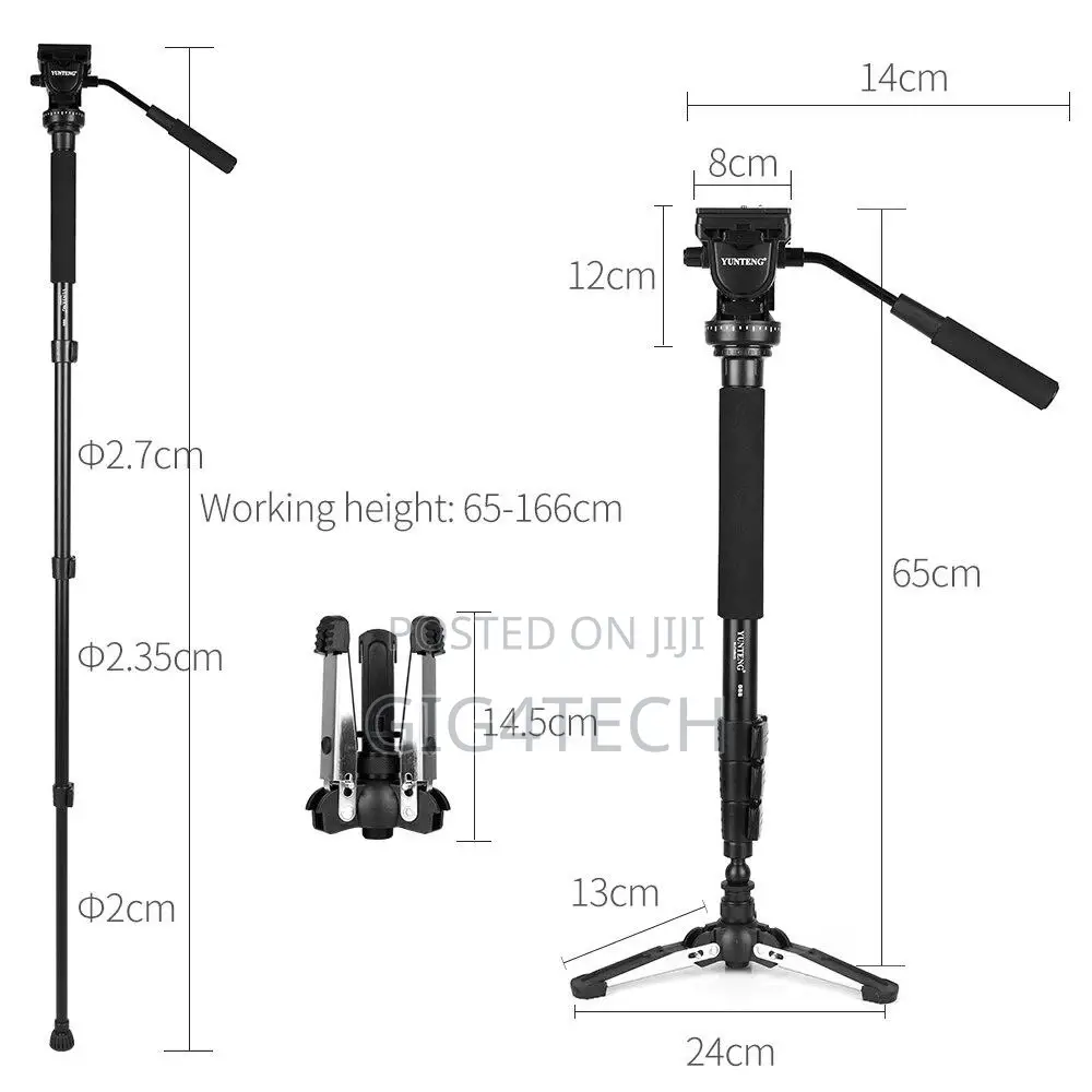 YUNTENG VCT-588 Tripod Monopod Extendable Telescoping